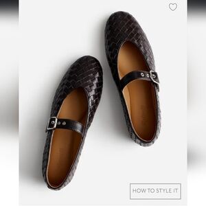 NWT Madewell Women's Woven The Remy Mary Jane Flat Leather Sz 8 $168